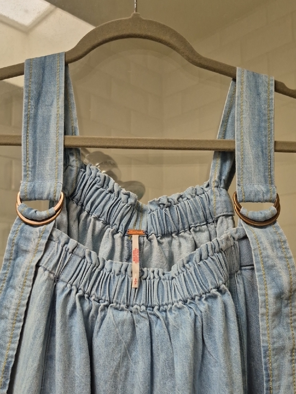 NWT Free People Lt. Blue Denim Summer Maxi Dress Retail $168 Sz Small - Picture 4 of 8
